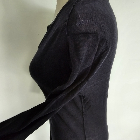 Gerard Darel Black Linen Reverse Seam Top - Picture 6 of 12